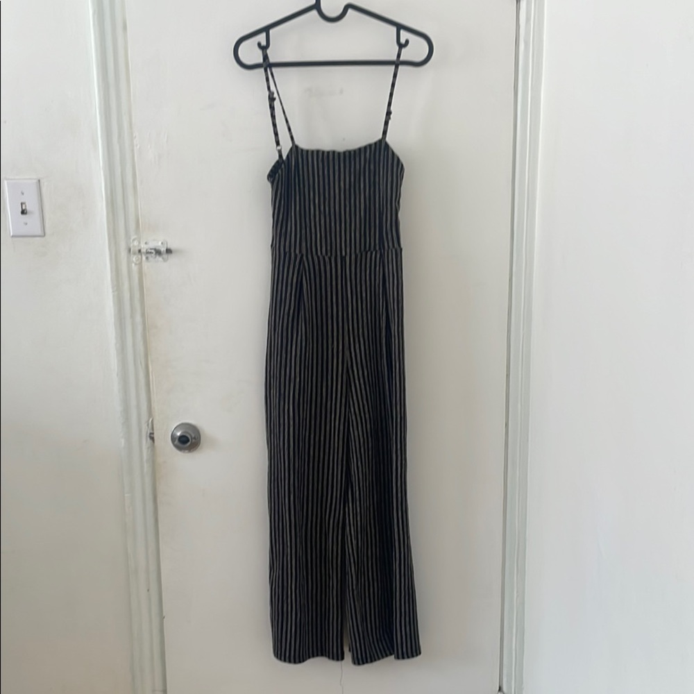 Striped Black and White Women's Jumpsuit